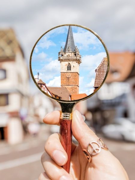 Tower in Obernai village, France